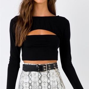 Princess Polly black crop top